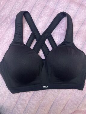 VSX Black Padded Sports Bra with Strappy Crisscross Back